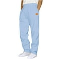 thumbnail image 1 of Chiccall Sweatpants for Men Fleece Open Bottom Wide Leg Casual Baggy Pants Fashion Elastic Waisted Drawstring Lounge Workout Joggers with Pockets, 1 of 6