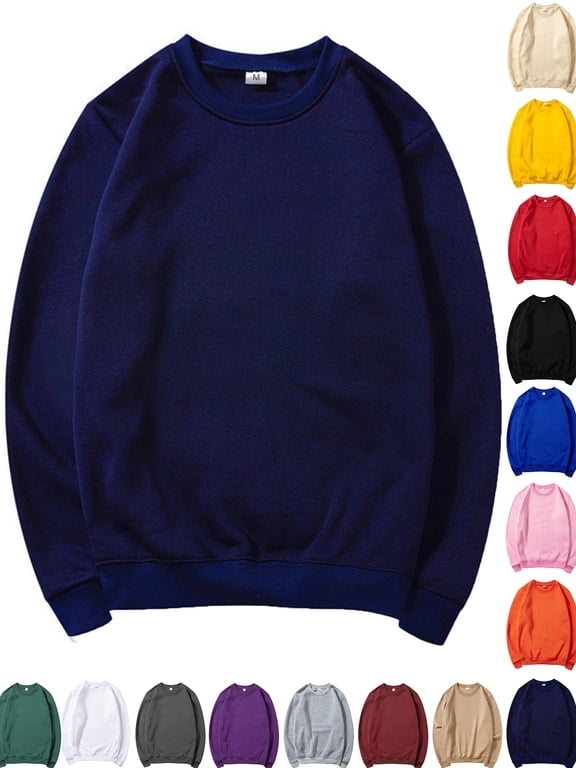 Sweatshirts for Men Casual Fleece Crew Neck Long Sleeve Workout Athletic Pullover Shirts