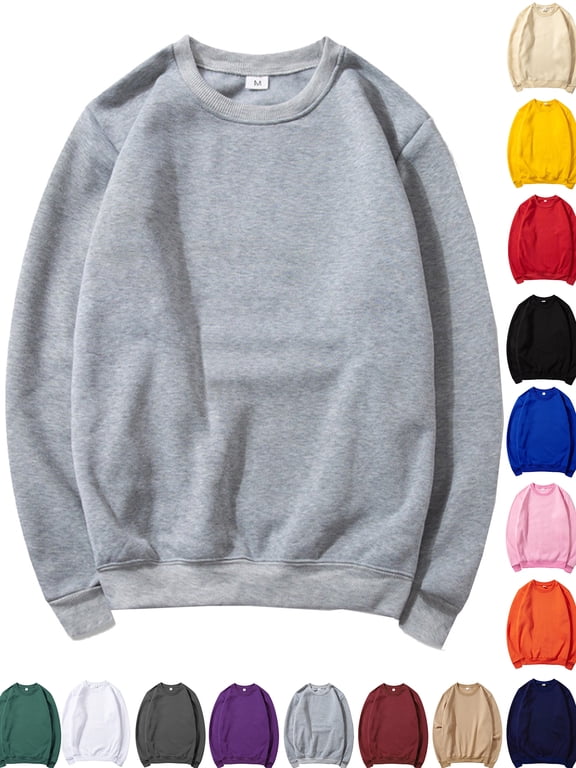 Sweatshirts for Men Casual Fleece Crew Neck Long Sleeve Workout Athletic Pullover Shirts