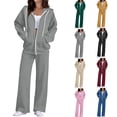 thumbnail image 1 of Chiccall Sweatsuits for Women 2 Piece Outfits Zip Up Hoodie Sweatshirt and Baggy Sweatpants Set Fall Long Sleeve Tracksuit, 1 of 10
