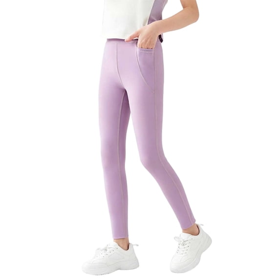 Chiccall Toddler Big Girls Leggings Comfy Yoga Pants Stretchy Casual Comfy Tapered Pants High Elastic Workout Out Fitness Wear for Kids