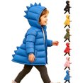 thumbnail image 1 of Chiccall Toddler Kids Cute Dinosaur Quilted Winter Coat Boys Girls Hooded Zip Padded Jacket Outerwear for Boys Girls Blue 5-6 Years, 1 of 10