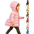 thumbnail image 1 of Chiccall Toddler Kids Cute Dinosaur Quilted Winter Coat Boys Girls Hooded Zip Padded Jacket Outerwear for Boys Girls Pink 5-6 Years, 1 of 10