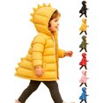 thumbnail image 1 of Chiccall Toddler Kids Cute Dinosaur Quilted Winter Coat Boys Girls Hooded Zip Padded Jacket Outerwear for Boys Girls Yellow 9-10 Years, 1 of 10