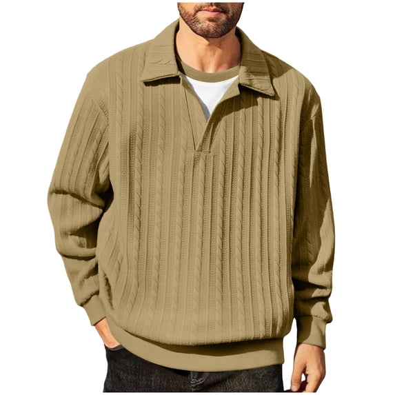 Chiccall V Neck Sweatshirts Textured Mock 2 Piece Sweater Plus Size Long Sleeve Loose Pullover