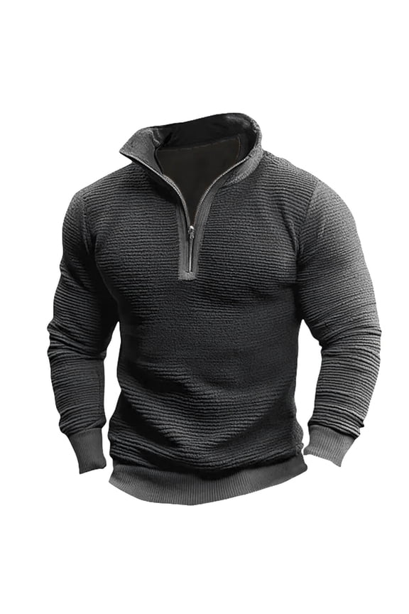 Vintage Corduroy Sweatshirts for Men Classic Quarter Zip Mock Neck Pullover Tops Fall Casual Lightweight Long Sleeve Sweater