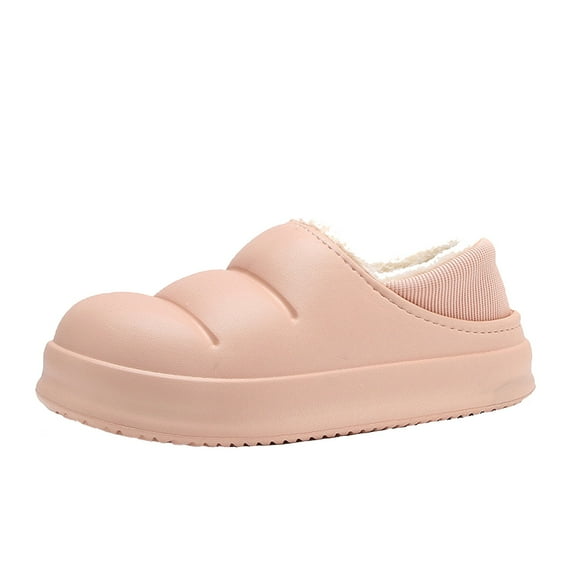 Up to 65 off!Chiccall Waterproof Plush Slippers, Comfortable Warm Lining Thick Cotton Shoes Non-Slip and Cold-Proof Slippers Indoor Outdoor House Slippers for Women and Girls,