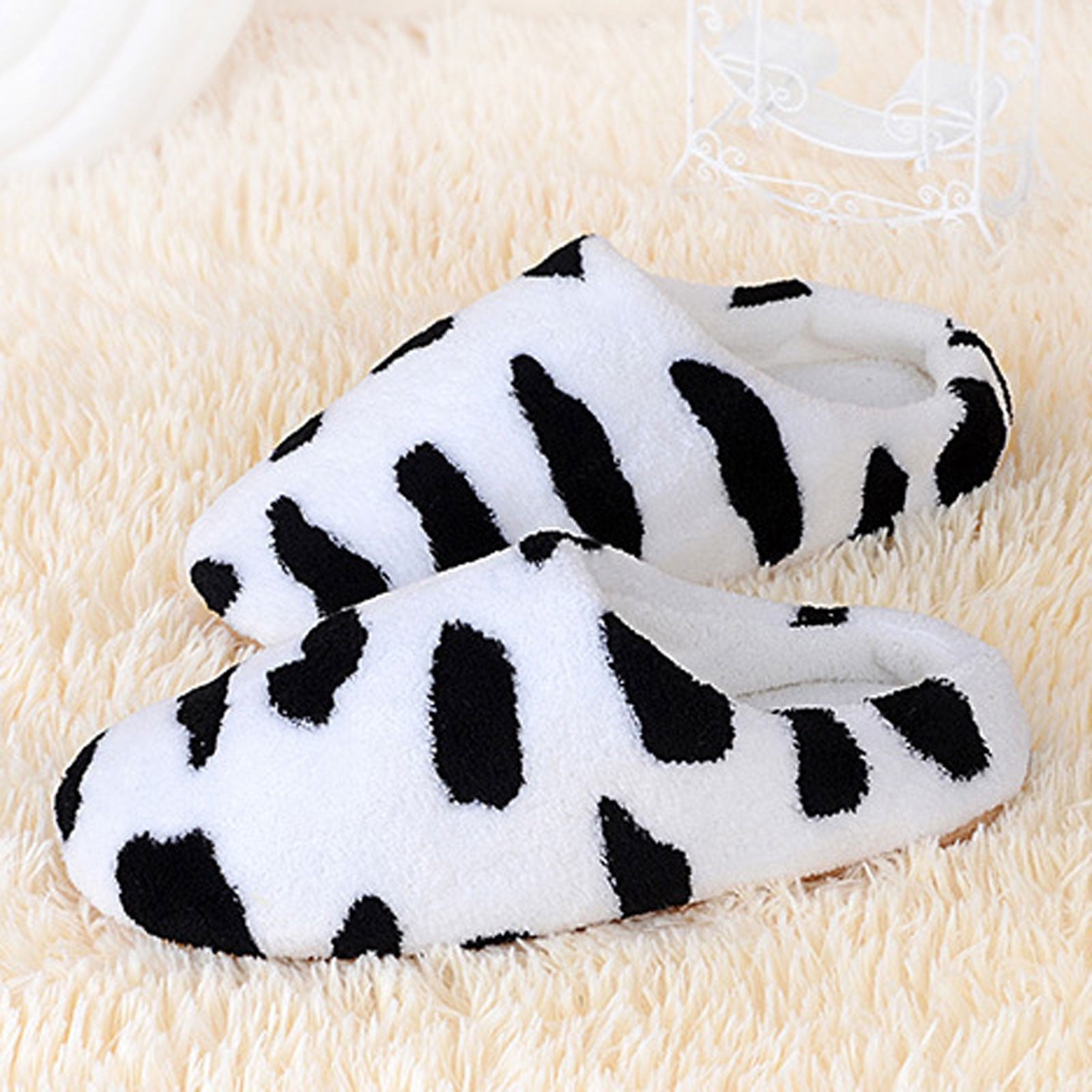 Cow print house shoes hot sale