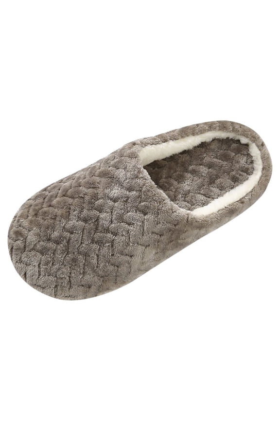 Chiccall Winter Warm Slippers, Comfy Rhombus Pattern Faux Fur House Shoes Scuff Memory Foam Slip on Anti-Skid Sole Indoor Outdoor House Slippers for Women and Girls,on Clearance