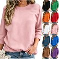 thumbnail image 1 of Chiccall Women Crew Neck 3/4 Sleeve Sweatshirt Drop Shoulder Oversized Loose Casual Pullover Top, 1 of 6