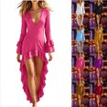 thumbnail image 1 of Chiccall Women Halloween Long Sleeve High Low Ruffle Hem Dress Fall Winter Halloween Irregular Party Evening GownHoliday Dress, 1 of 9