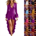 thumbnail image 1 of Chiccall Women Halloween Long Sleeve High Low Ruffle Hem Dress Fall Winter Halloween Irregular Party Evening GownHoliday Dress, 1 of 10