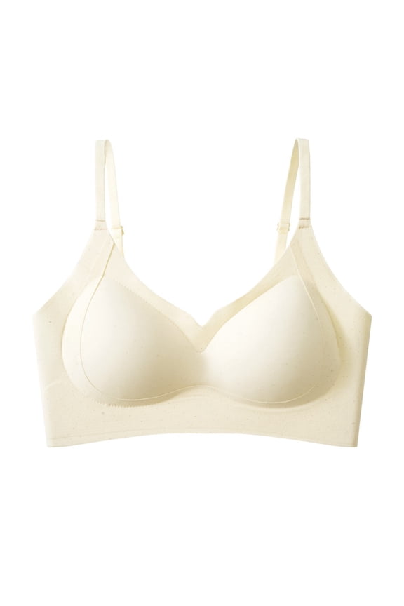 Women Seamless Wireless Bra Sparkle Speck Print V Neck Adjustable Thin Straps Soft Molded Padded Cups Everyday Bras for Women