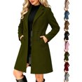 thumbnail image 1 of Chiccall Women Winter Wool Coat Notch Lapel Mid Long Peacoat, 1 of 8