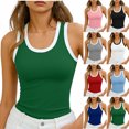thumbnail image 1 of Chiccall Women’s Basic Tank Tops Sleeveless Fashion Casual Solid Round Neck Ribbed Fitted Cami Shirts, 1 of 8