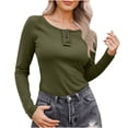 thumbnail image 1 of Chiccall Women's Boat Neck Long Sleeve Shirts Knit Ribbed Buttons Sweaters Fall Fashion Cute Solid Going Out Tops, 1 of 6