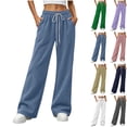 thumbnail image 1 of Chiccall Women's Corduroy Wide Leg Pants Drawstring Elastic Waist Casual Trousers with Side Pockets, 1 of 10