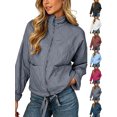 thumbnail image 1 of Chiccall Women's Cotton Padded Jacket, Long Sleeve Winter Casual Quilted Coat with Pockets, Lightweight Warm Outerwear Gray L, 1 of 8