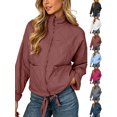 thumbnail image 1 of Chiccall Women's Cotton Padded Jacket, Long Sleeve Winter Casual Quilted Coat with Pockets, Lightweight Warm Outerwear Wine M, 1 of 8