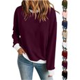 thumbnail image 1 of Chiccall Women's Fleece Crewneck Sweatshirt, Long Sleeve Loose Fit Pullover Casual Tops for Women, 1 of 9