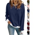 thumbnail image 1 of Chiccall Women's Fleece Crewneck Sweatshirt, Long Sleeve Loose Fit Pullover Casual Tops for Women, 1 of 9