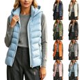 thumbnail image 1 of Chiccall Women's Hooded Puffer Vest Sleeveless Full Zip Quilted Down Jacket Gilet, 1 of 1