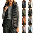 thumbnail image 1 of Chiccall Women's Hooded Puffer Vest Sleeveless Full Zip Quilted Down Jacket Gilet, 1 of 7