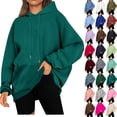 thumbnail image 1 of Chiccall Women's Loose Fit Hoodies Plus Size Long Sleeve Hooded Sweatshirts Fall Winter Casual Oversized Pullover Tops 2025 Trendy Pocket Clothes, 1 of 7