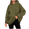 thumbnail image 1 of Chiccall Women's Loose Fit Hoodies Plus Size Long Sleeve Hooded Sweatshirts Fall Winter Casual Oversized Pullover Tops 2025 Trendy Pocket Clothes, 1 of 7