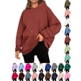 thumbnail image 1 of Chiccall Women's Loose Fit Hoodies Plus Size Long Sleeve Hooded Sweatshirts Fall Winter Casual Oversized Pullover Tops 2025 Trendy Pocket Clothes, 1 of 7