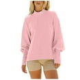 thumbnail image 1 of Chiccall Women's Oversized Sweatshirts Casual Color Block Long Sleeve Contrast Shoulders Pullover Tops Pink XL, 1 of 4