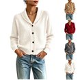 thumbnail image 1 of Chiccall Women's Shawl Collar Cable Knit Cardigan Sweaters Fall Winter Fashion Long‑Sleeve Button‑Down Sweater Jacket, 1 of 6