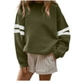 thumbnail image 1 of Chiccall Women's Sweatshirts Casual Striped Sweatshirt Fashion Loose Printed Crew Neck Pullover Tops, 1 of 4
