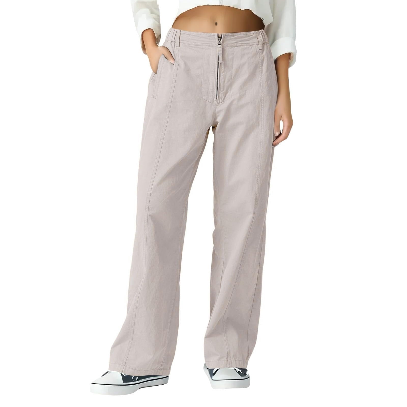 HUGO Women's Retro Wide Leg Track Pants – Comfortable Drawstring Lounge & Streetwear Bottoms