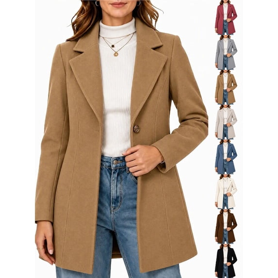 Chiccall Women's Winter Overcoat Single Breasted Pea Coat