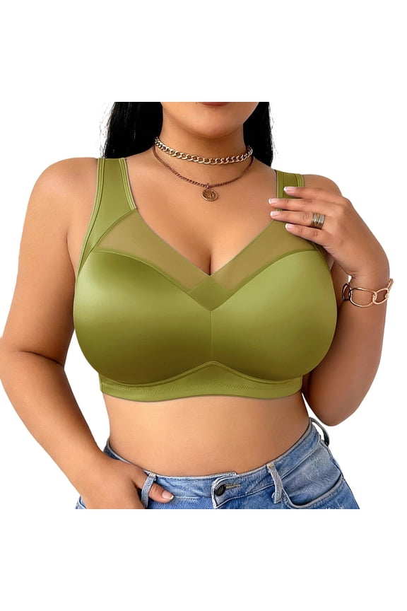 Women Plus Size Everyday Bras Wireless Seamless Supportive Full Coverage Bras Racerback Push Up No Underwire Comfort Tshirt Bras for Women