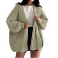 thumbnail image 1 of Chiccall Womens Oversized Cardigan Sweaters Fall Long Lantern Sleeve Knit Open Front Tops Mint Green M, 1 of 5
