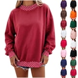 Chiccall Womens Oversized Crewneck Sweatshirt 2026 Fall Fashion Polka ...