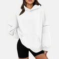 thumbnail image 1 of Chiccall Womens Oversized Hoodies Fleece Sweatshirts with Cargo Pockets Fall Fashion Pullover Sweaters Winter Clothes White L, 1 of 6