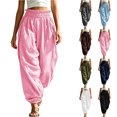 thumbnail image 1 of Chiccall Womens Ruffle Paperbag Waist Jogger Pants, Loose Textured Casual Trousers with Side Pockets, 1 of 10