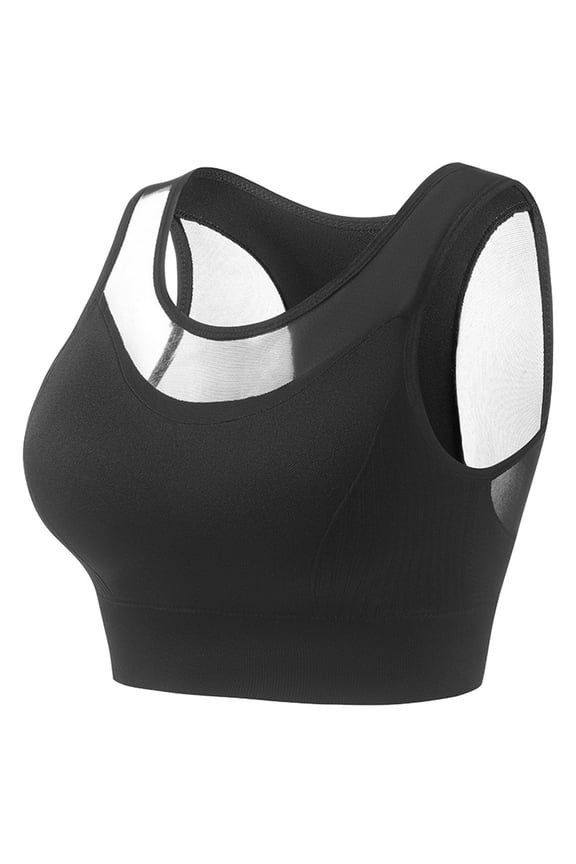 Womens Seamless Mesh Layer Sports Bras Quickly Dry Air Permeable Knit Material Lightly Built Padding Elastic Waist Cover Balanced Supportive Comfortable Outdoor Jogging Fitness Everyday Bras