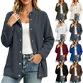 thumbnail image 1 of Chiccall Womens Sherpa Jacket Long‑Sleeve Button Down Fleece Jacket Casual Warm Fuzzy Sweat Coat Fall Winter Fashion Outerwear Gray S, 1 of 9