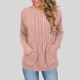 thumbnail image 1 of Chiccall Womens Soft Ribbed Knit Hoodie Sweaters Long Sleeve Pullover Shirts Loose Casual Fall Tops Pink XXL, 1 of 8