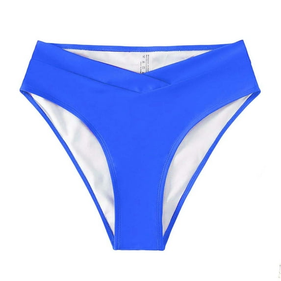 Chiccall Womens Solid V Wrap Waist Triangle Swim Briefs Soft Stretchy Fabric Quickly Dry Beach Swimming Bottoms Summer Seaside Swim Attire Bikini Swimsuit for Women