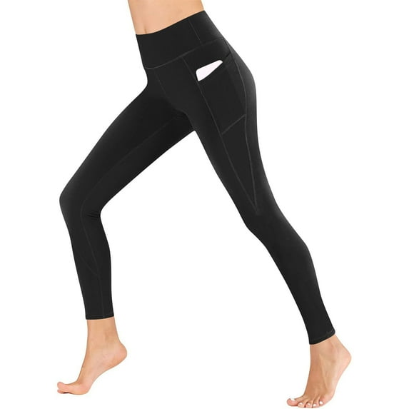 Chiccall Womens Yoga Pants High Waisted Stretch Soft Leggings with Pockets Tight Tummy Control Running Workout Long Leggings