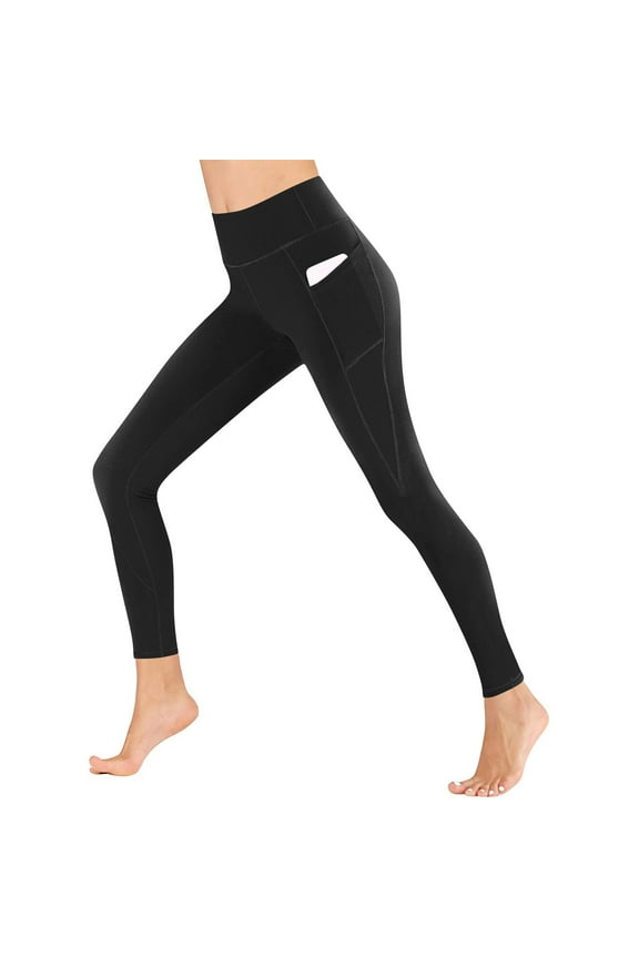 Womens Yoga Pants High Waisted Stretch Soft Leggings with Pockets Tight Tummy Control Running Workout Long Leggings