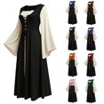 thumbnail image 1 of Chiccall Womens's Medieval Renaissance Costume Maxi Dress Halloween Long Sleeve Flare Halloween Witch Gothic Co Dresses for Party, 1 of 8