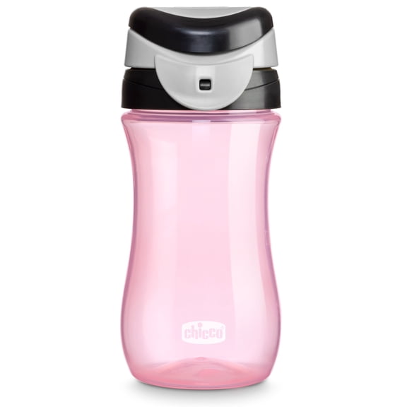 Chicco 12oz. My Tumbler Open Rim Training Cup with Free-Flow Spout, Spill Proof when Lid is Closed, Flip-Up Carry Handle, Top-Rack Dishwasher Safe, Easy to Hold Toddler Cup, 2+ Years - Pink, New