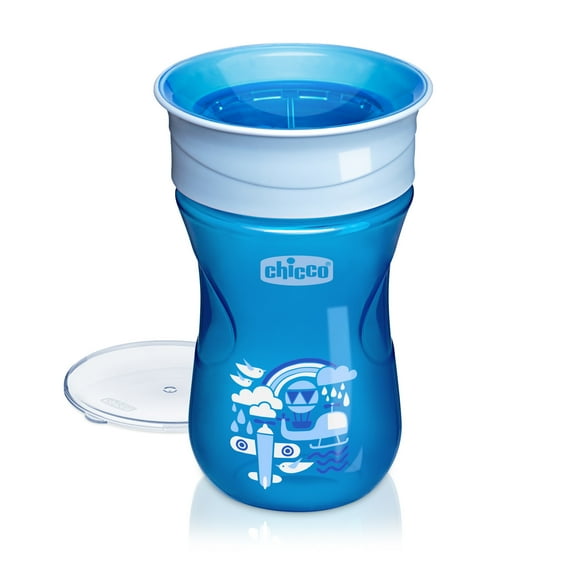 Chicco 360° Spoutless Rim Trainer Sippy Cup 9m+ in Blue, New