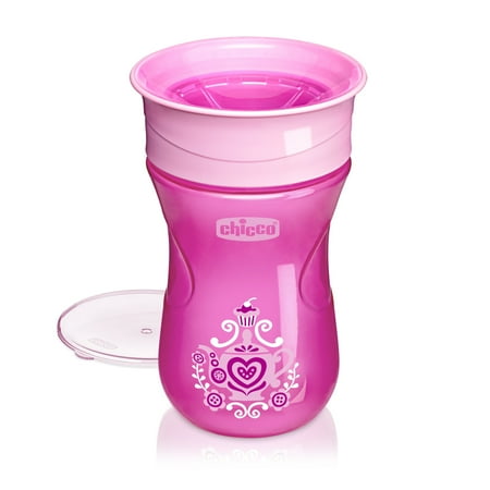 Chicco 360° Spoutless Rim Trainer Sippy Cup 9m+ in Pink, New
